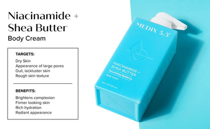 MEDIX Fragrance Free Niacinamide Face Moisturizer + Shea Butter Cream For Face & Body Lotion | Anti Aging Skin Care Firming Cream For Wrinkles, Dark Spots, Large Pores, 15 Fl Oz, 2-Pack