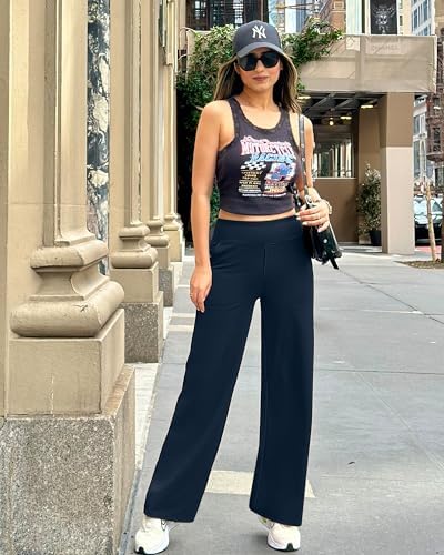 G4Free Yoga Pants Women Wide Leg Pants with Pockets High Waist Stretch Dress Casual Sweatpants Petite/Regular/Tall