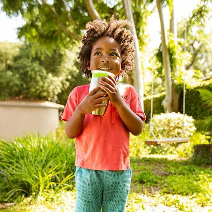 Munchkin Stainless Steel Sippy Cups for Toddlers 1-3, Spill Proof Miracle 360 Cup, Insulated, 10 Ounce, Green