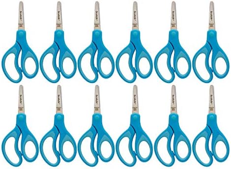 Scotch 5" Soft Touch Blunt Kid Scissors, Purple, 12 Count Teacher's Pack, Ideal for school supplies and classroom projects