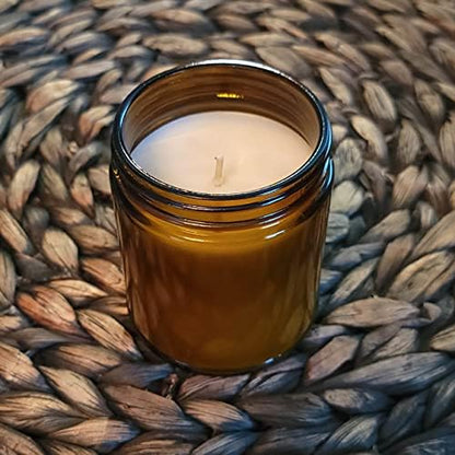 Scented Coconut Beeswax Candles | Coconut Beeswax Non Toxic Candle 9oz Amber | Farmhouse Candles Non-Toxic Clean Burn 100% USDA Certified Biobased (Sweet Fireside)