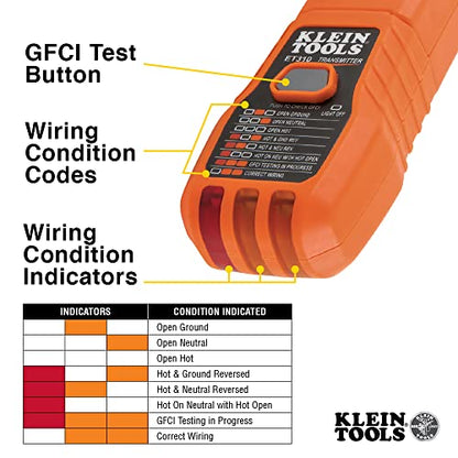 Klein Tools ET310 AC Circuit Breaker Finder, Electric and Voltage Tester with Integrated GFCI Outlet Tester