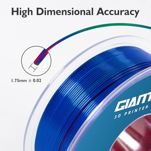 GIANTARM Tri-Colors Silk Pla Filament, 3D Printer Filament 1.75mm +/-0.02mm, 1Kg (2.2lbs) Spool, Vacuum Packaging (Red+Blue+Green)