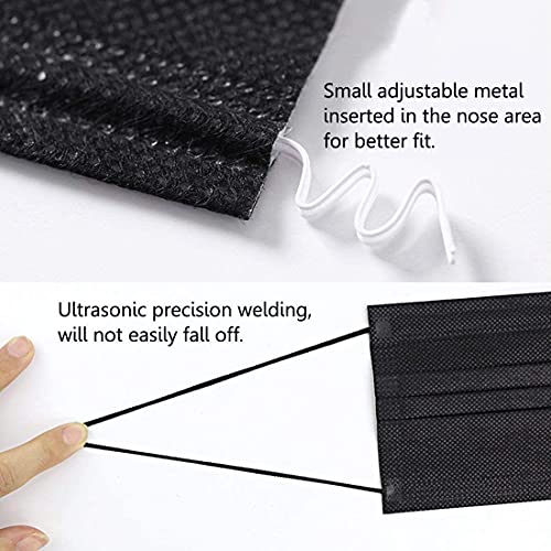 NNPCBT 500PCS 3 ply black disposable masks filter mask