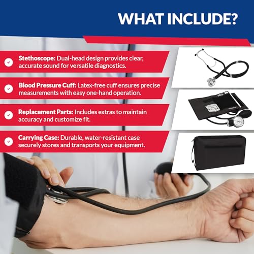 Dixie EMS Blood Pressure and Sprague Stethoscope Kit - Black