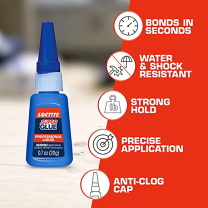 Loctite Super Glue Gel Control, Clear Superglue for Plastic, Wood, Metal & Super Glue Liquid Professional, Clear Superglue for Plastic, Wood, Metal, Crafts, & Repair