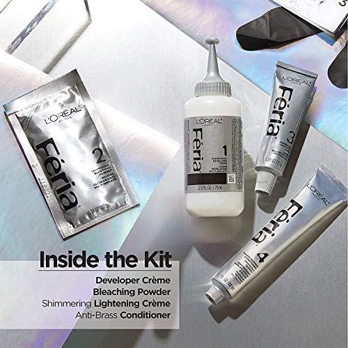 L'Oreal Paris Feria Multi-Faceted Shimmering Permanent Hair Color, Extreme Platinum, Hair Dye Kit, Pack of 2