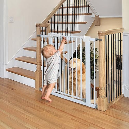 Babelio Baby Gate for Doorways and Stairs, 26''-40'' Auto Close Dog/Puppy Gate, Easy Install, Pressure Mounted, No Drilling, fits for Narrow and Wide Doorways, Safety Gate Door for Child and Pets