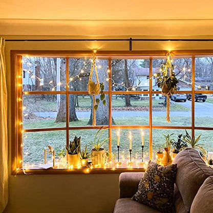 JMEXSUSS Connectable Warm White String Lights Indoor Bedroom, 8 Modes Christmas String Light Plug in Classroom Lights, 33ft 100 LED Fairy Twinkle Light Outdoor for Classroom Christmas Tree Decor