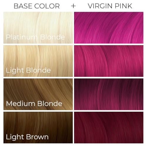 Arctic Fox Semi-Permanent Hair Dye, Virgin Pink, Vibrant Hot Pink Color, Vegan & Cruelty-Free, Ammonia-Free, Conditioning Formula, Long Lasting, For All Hair Types, 8 Fl Oz (Pack of 2)