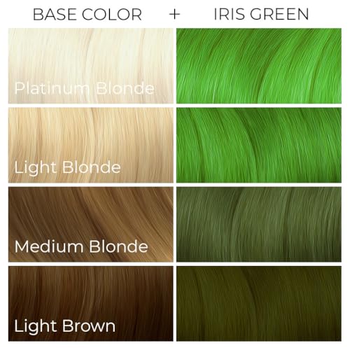 ARCTIC FOX Vegan and Cruelty-Free Semi-Permanent Hair Color Dye (8 Fl Oz, IRIS GREEN)
