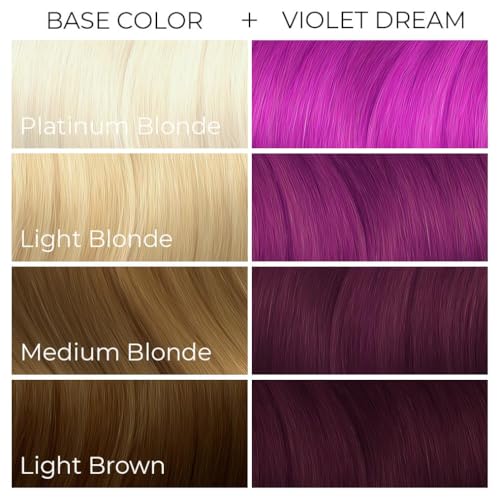 Arctic Fox Semi-Permanent Hair Dye, Vegan & Cruelty-Free, Ammonia-Free, Conditioning, Vibrant Purple Color, Long Lasting, For All Hair Types, Violet Dream, 8 fl oz (Pack of 2)