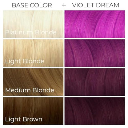 Arctic Fox Semi-Permanent Hair Dye, Vegan & Cruelty-Free, Ammonia-Free, Conditioning, Vibrant Purple Color, Long Lasting, For All Hair Types, Violet Dream, 8 fl oz (Pack of 2)