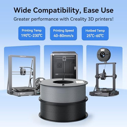 Creality PLA Filament 1.75mm PLA 3D Printer Filament, 2kg Cardboard Spool (4.4lbs), Dimensional Accuracy +/- 0.02mm, Fit Most FDM Printer (Blue & Blue 2-Pack)