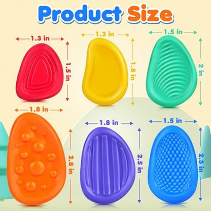 Fidget Toys Sensory Stone for Kids: 18 Pack Textured Soft Worry Stone for Autism Kids Calming - Fidget Stress Toys for Students Anxiety Relief - Small Prizes Fidget Toys(Patented Design)