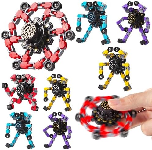 Fidget Spinners 8 Pcs for Kids and Adults Stress Relief Sensory Toys for Boys and Girls Fingertip Gyros Party Favors Sensory Fidget Toys Stocking Stuffers Bulk Gifts Trasransformable