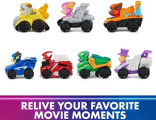 Paw Patrol: The Mighty Movie Toy Vehicle Set- 7 New Cars & Trucks w Exclusive Mayor Humdinger Action Figure-Includes Rubble, Chase, Skye, Zuma, Marshall, Rocky