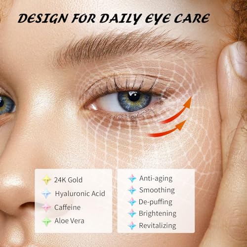Under Eye Patches(30 Pairs), 24K Gold, Caffeine, Hyaluronic Acid, Aloe Vera Eye Masks for Dark Circles Puffy Eyes Undereye Bags, Eye Skin Care Gift Set for Bachelorette Party Favors