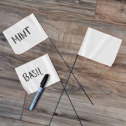 White Marking Flags 1000 Pack - 4x5x15 Inch White Flags for Yard - Markers For Lawn, Irrigation, Landscaping, Survey & Sprinkler Head Marking