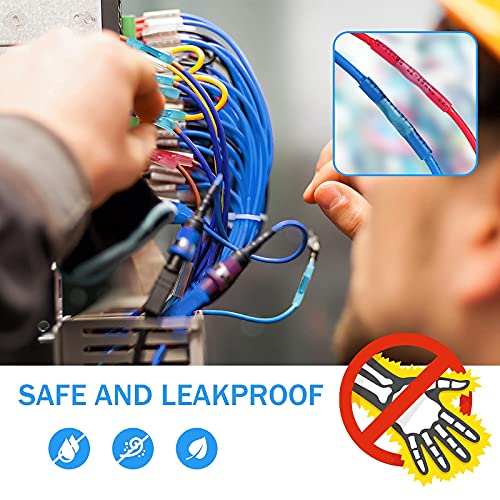 Kuject 320PCS Heat Shrink Wire Connectors Kit, Electrical Waterproof Crimp Butt Terminals, Insulated Spade Connectors for Automotive Marine Boat Truck, Include Rings Forks Spade Butt Splices