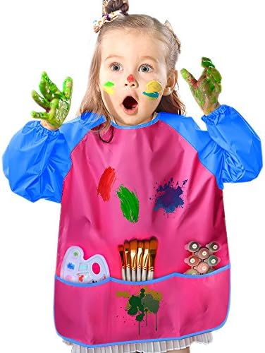 KUUQA Waterproof Children Art Smock Kids Art Aprons, Painting Supplies (Paints and brushes not included)