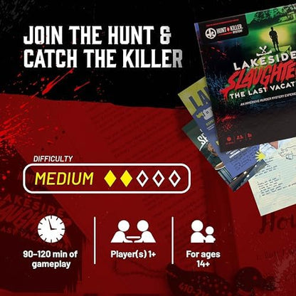 Hunt A Killer: Lakeside Slaughter – Immersive Murder Mystery Game, Interactive Crime Solving Experience, 90–120 Min Playtime, 1+ Players, Ages 14+