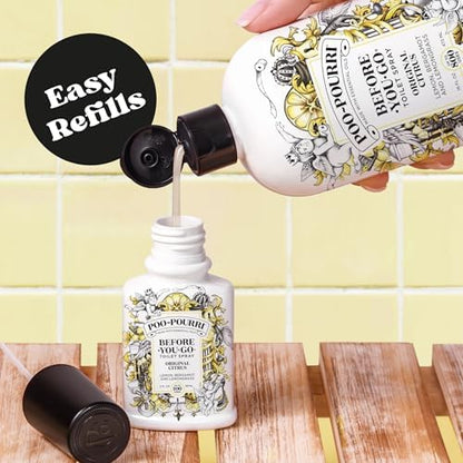 Poo-Pourri Before-You-Go Toilet Spray, Original Citrus, Refill Bottle 16 Fl Oz - Lemon, Bergamot and Lemongrass