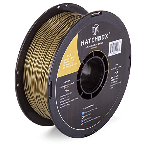 HATCHBOX 1.75mm Bronze PLA 3D Printer Filament, 1 KG Spool, Dimensional Accuracy +/- 0.03 mm, 3D Printing Filament