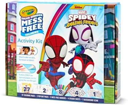 Crayola Color Wonder Spidey and His Amazing Friends Kit, Mess Free Coloring, Spiderman Coloring Pages & Stickers, Spiderman Toy, Kids Gift
