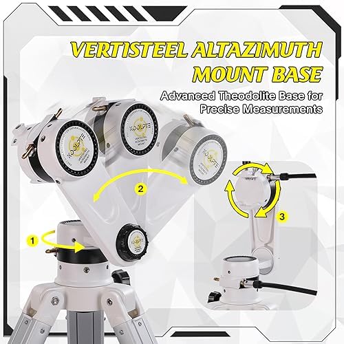 Telescope 90mm Aperture 900mm - Vertisteel AZ Mount Base, High Precision Adjustment, Magnification 45-450x, Wireless Remote, Phone Adapter - Ideal for Astronomy Enthusiasts and Beginners (White)