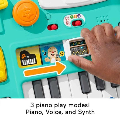 Fisher-Price Laugh & Learn Baby & Toddler Toy Mix & Learn DJ Table Musical Activity Center with Lights & Sounds for Ages 6+ Months