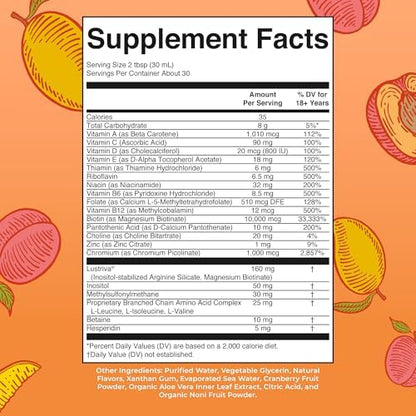MaryRuth's Liquid Multivitamin + Hair Growth | Clinically Tested for Thicker Hair & Facial Wrinkles in Women | Biotin 10000mcg | Lustriva Hair Growth Supplements | Skin Care | Ages 18+ | 30 Fl Oz