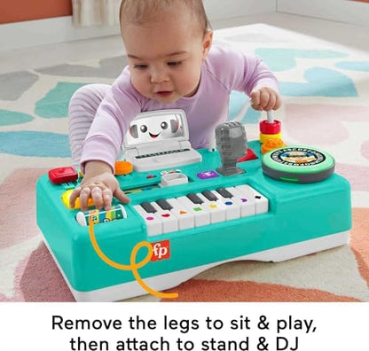 Fisher-Price Laugh & Learn Baby & Toddler Toy Mix & Learn DJ Table Musical Activity Center with Lights & Sounds for Ages 6+ Months