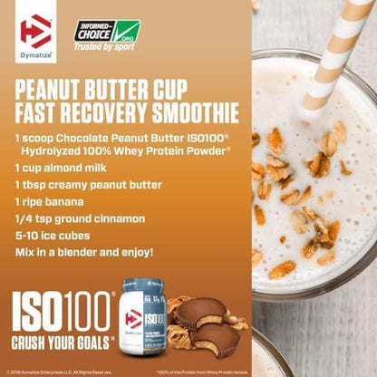 Dymatize ISO100 Hydrolyzed Protein Powder, 100% Whey Isolate Protein, 25g of Protein, 5.5g BCAAs, Gluten Free, Fast Absorbing, Easy Digesting, Gourmet Chocolate, 3 Pound (42 Servings)