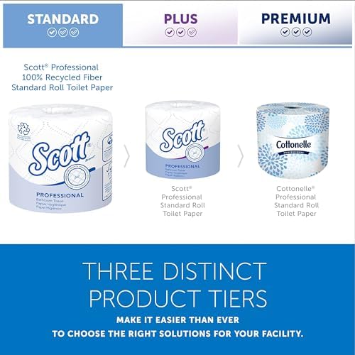 Scott Professional 100% Recycled Fiber Standard Roll Bulk Toilet Paper (13217), 2-Ply, Elevated Design, White, Individually Wrapped (80 Rolls of 473 Sheets, 37,840 Sheet Total)