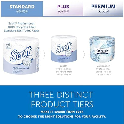 Scott Professional 100% Recycled Fiber Standard Roll Bulk Toilet Paper (13217), 2-Ply, Elevated Design, White, Individually Wrapped (80 Rolls of 473 Sheets, 37,840 Sheet Total)