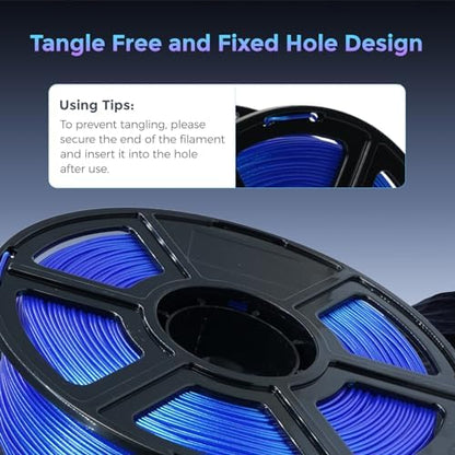 FLASHFORGE PLA Filament 1.75mm +/- 0.02mm Skydiver Blue, Color Changeable 3D Printer Filament 1kg (2.2lbs), Chameleon 3D Printing Filament Changing Colors with Light, Perfectly Hide The Layer Line