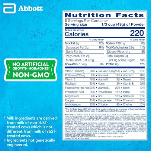 PediaSure Grow & Gain with Immune Support Shake Mix Powder, 23 Vitamins & Minerals, 6g Protein, Non-GMO, Gluten-Free, Vanilla, 14.1 oz Can, Pack of 3-24 servings