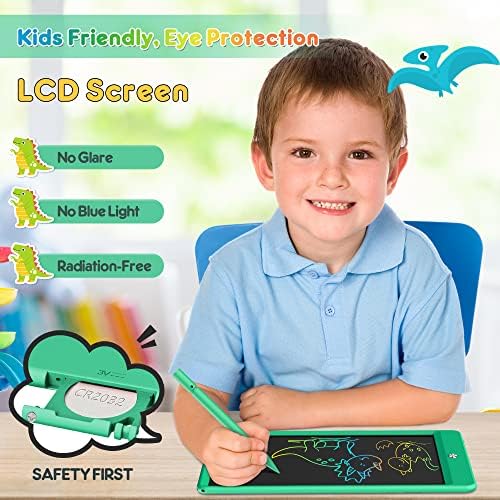 FLUESTON LCD Writing Tablet, Doodle Board Toys Gifts for 3-8 Year Old Girls Boys, 10 Inch Colorful Electronic Board Drawing Pad for Kids, Gifts for Toddler Educational Learning Travel Birthday, Green