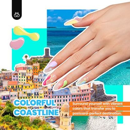 Beetles Gel Polish Kit 53pcs, 36 Colors Nail Kit Pink Purple Cat Eye Gel Polish Kit With 4pcs Base and Glossy Matte Glitter Top Coat Fall Halloween Travel Diary Manicure Gift for Women