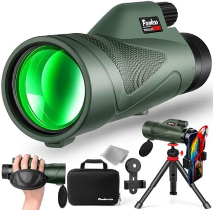 12x60 HD Monocular Telescope for Adults with Smartphone Adapter Tripod Hand Strap - High Power Monoculars Equipped with Large BAK4 Prism & FMC Lens - Suitable for Bird Watching Sports Hiking Traveling
