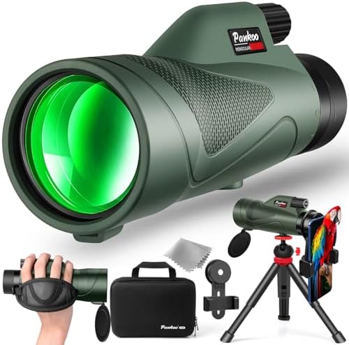 12x60 HD Monocular Telescope for Adults with Smartphone Adapter Tripod Hand Strap - High Power Monoculars Equipped with Large BAK4 Prism & FMC Lens - Suitable for Bird Watching Sports Hiking Traveling