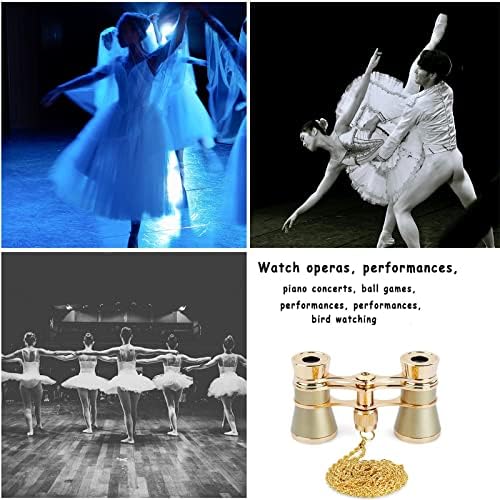 Aroncent Opera Glasses Binoculars 3X25 Mini Compact Binoculars with Chain for Adults Kids Women Vintage Theater Musical Concert