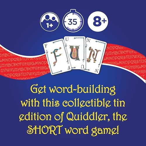Quiddler Card Games - Collector's Tin, Fun Family Games for Kids & Adults, Multi-Player, Ages 8+
