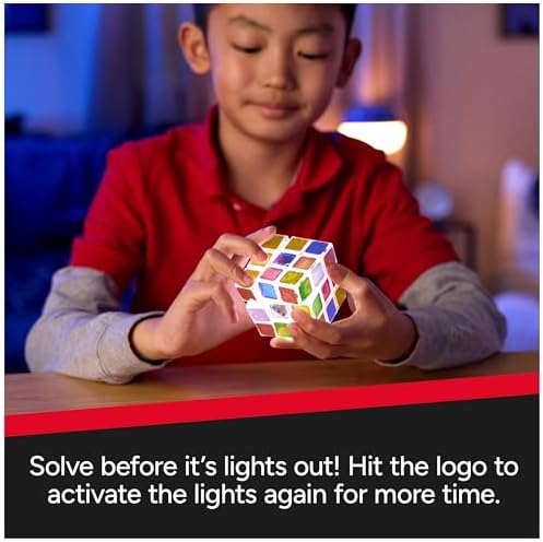 Rubik’s Cube, Pulse Cube, Light-Up Brain Teaser Puzzle for Speed Cubers, Solve The Puzzle Before The Lights Turn Off, Problem-Solving Brain Teaser & Fidget Toy for Adults, Teens, Kids Ages 8 & Up
