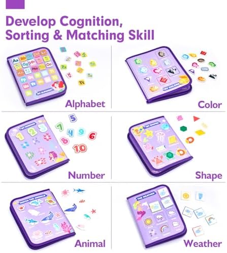 hahaland Busy Board Montessori Toys - 3 Year Old Girl Gifts Bithday Gift Ideas - 8 in 1 Preschool Learning Activities - Christmas Toddler Stocking Stuffers Gifts