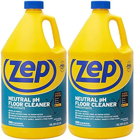 Zep Neutral pH Industrial Floor Cleaner. 1 Gallon (Case of 2) - ZUNEUT128 - Concentrated Pro Trusted All-Purpose Floor Cleaner