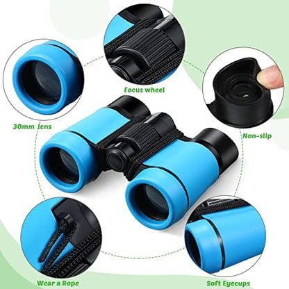 Yunsailing 9 Pack Kid Binoculars Shockproof Mini Compact Binoculars Gifts for 3-12 Years Boys Girls Folding Small Telescope for Kids Bird Watching Camping Outdoor Play, 9 Colors