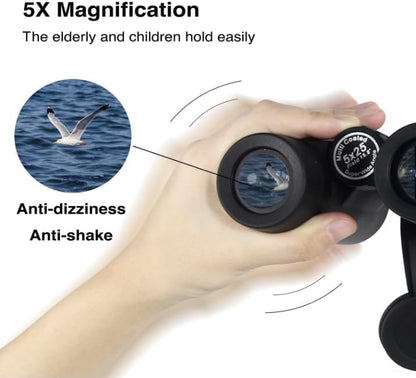 5x25 15.8° Ultra Wide Angle Binoculars for Sports – Large Field of View, 829ft/ 1000yds – Compact Binoculars for Spectator Sports – Portable for NFL, Golf, Tennis, Baseball, Badminton