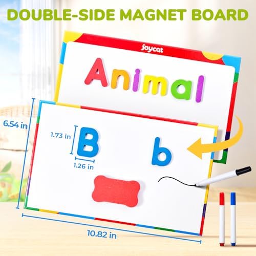 Gamenote Classroom Magnetic Alphabet Letters Kit 178Pcs with Double Side Magnet Board - Foam Alphabet Letters for Preschool Kids Toddler Spelling and Learning Colorful ABC Education Fridge Magnets